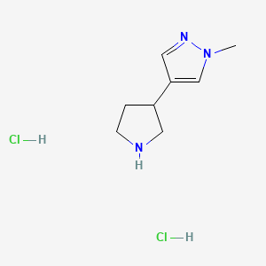 molecular formula C8H15Cl2N3 B1413557 1-Methyl-4-(pyrrolidin-3-yl)pyrazole dihydrochloride CAS No. 1949815-97-7