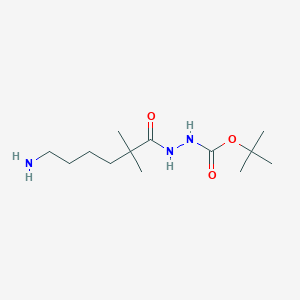 molecular formula C13H27N3O3 B1413567 6-amino-N'-(tert-butoxycarbonyl)-2,2-dimethylhexanehydrazide CAS No. 2034155-43-4