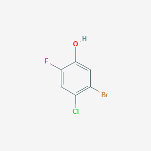 molecular formula C6H3BrClFO B1413569 5-Bromo-4-chloro-2-fluorophenol CAS No. 1807224-71-0
