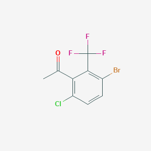 molecular formula C9H5BrClF3O B1413573 3'-Bromo-6'-chloro-2'-(trifluoromethyl)acetophenone CAS No. 1805410-74-5