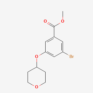molecular formula C13H15BrO4 B1413585 3-Bromo-5-(tetrahydropyran-4-yloxy)benzoic acid methyl ester CAS No. 1948234-12-5