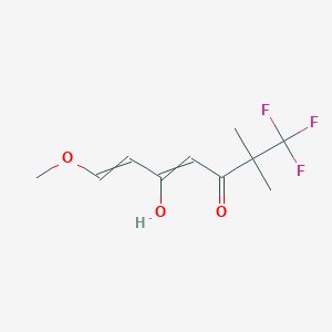 molecular formula C10H13F3O3 B1413591 1,1,1-Trifluoro-5-hydroxy-7-methoxy-2,2-dimethylhepta-4,6-dien-3-one CAS No. 1357476-62-0
