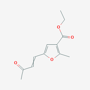 molecular formula C12H14O4 B1413593 (E)-ethyl 2-methyl-5-(3-oxobut-1-en-1-yl)furan-3-carboxylate CAS No. 1422655-70-6