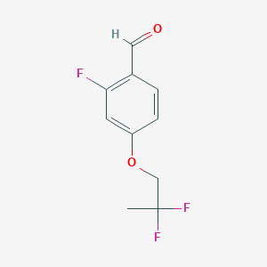 molecular formula C10H9F3O2 B1413595 4-(2,2-Difluoropropoxy)-2-fluorobenzaldehyde CAS No. 1627691-86-4