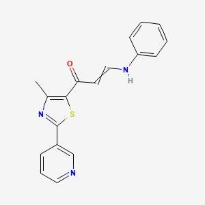 3-Anilino-1-(4-methyl-2-pyridin-3-yl-1,3-thiazol-5-yl)prop-2-en-1-one