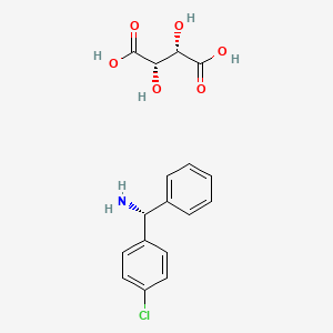 molecular formula C17H18ClNO6 B1413604 (S)-(4-Chlorophenyl)(phenyl)methanamine D(-) tartaric acid CAS No. 1821739-53-0