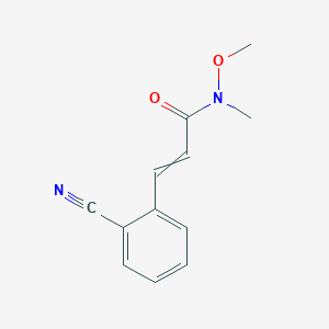 molecular formula C12H12N2O2 B1413622 3-(2-Cyanophenyl)-N-methoxy-N-methylprop-2-enamide CAS No. 1220889-33-7