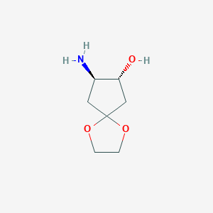 trans-8-Amino-1,4-dioxaspiro[4.4]nonan-7-ol