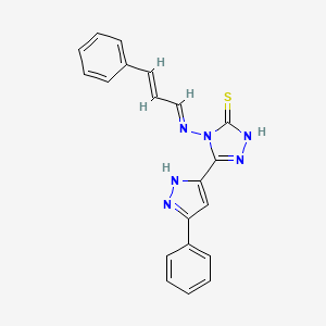 4-{[(1E,2E)-3-phenylprop-2-en-1-ylidene]amino}-5-(5-phenyl-1H-pyrazol-3-yl)-4H-1,2,4-triazole-3-thiol