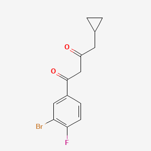 molecular formula C13H12BrFO2 B1413635 1-(3-溴-4-氟苯基)-4-环丙基丁烷-1,3-二酮 CAS No. 2065223-86-9