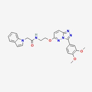 N-(2-((3-(3,4-dimethoxyphenyl)-[1,2,4]triazolo[4,3-b]pyridazin-6-yl)oxy)ethyl)-2-(1H-indol-1-yl)acetamide