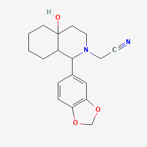 2-[1-(1,3-Benzodioxol-5-yl)-4a-hydroxy-1,3,4,5,6,7,8,8a-octahydroisoquinolin-2-yl]acetonitrile