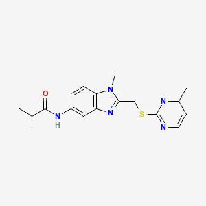 2-methyl-N-(1-methyl-2-{[(4-methylpyrimidin-2-yl)sulfanyl]methyl}-1H-benzimidazol-5-yl)propanamide