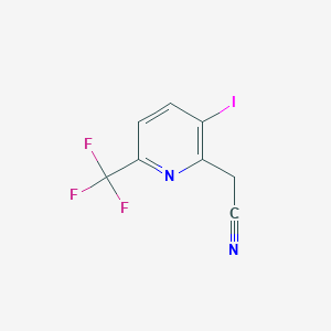 molecular formula C8H4F3IN2 B1413638 3-Iodo-6-(trifluoromethyl)pyridine-2-acetonitrile CAS No. 1803792-15-5