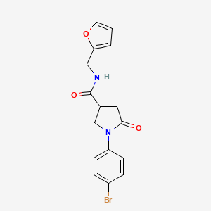 molecular formula C16H15BrN2O3 B14136450 1-(4-bromophenyl)-N-(furan-2-ylmethyl)-5-oxopyrrolidine-3-carboxamide CAS No. 6186-26-1