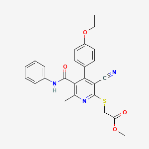 Methyl {[3-cyano-4-(4-ethoxyphenyl)-6-methyl-5-(phenylcarbamoyl)pyridin-2-yl]sulfanyl}acetate