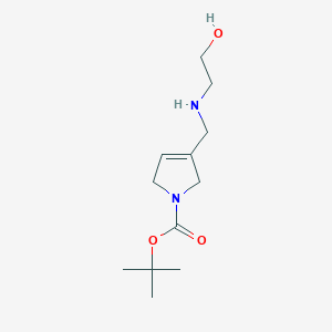 molecular formula C12H22N2O3 B1413651 tert-Butyl 3-([(2-hydroxyethyl)amino]methyl)-2,5-dihydro-1h-pyrrole-1-carboxylate CAS No. 2168626-28-4
