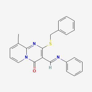 2-(benzylsulfanyl)-9-methyl-3-[(E)-(phenylimino)methyl]-4H-pyrido[1,2-a]pyrimidin-4-one