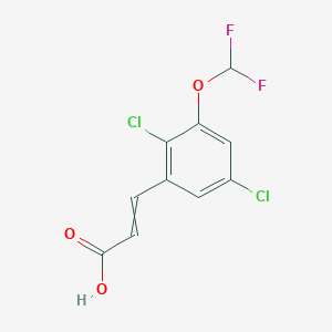 molecular formula C10H6Cl2F2O3 B1413656 2,5-Dichloro-3-(difluoromethoxy)cinnamic acid CAS No. 1807333-74-9