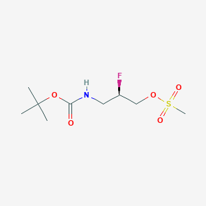 molecular formula C9H18FNO5S B14136564 (2R)-2-Fluoro-3-({[(2-methyl-2-propanyl)oxy]carbonyl}amino)propyl methanesulfonate CAS No. 478285-18-6