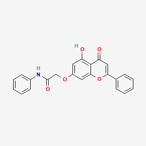 molecular formula C23H17NO5 B14136609 2-[(5-hydroxy-4-oxo-2-phenyl-4H-chromen-7-yl)oxy]-N-phenylacetamide CAS No. 929972-74-7