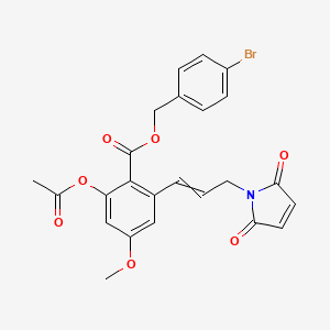 B1413662 (E)-4-bromobenzyl 2-acetoxy-6-(3-(2,5-dioxo-2,5-dihydro-1H-pyrrol-1-yl)prop-1-en-1-yl)-4-methoxybenzoate CAS No. 1662688-04-1