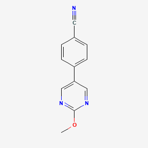 molecular formula C12H9N3O B14136620 4-(2-Methoxypyrimidin-5-yl)benzonitrile 