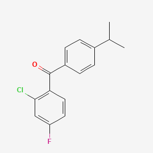 molecular formula C16H14ClFO B14136627 (2-Chloro-4-fluoro-phenyl)-(4-isopropyl-phenyl)-methanone CAS No. 1153767-89-5