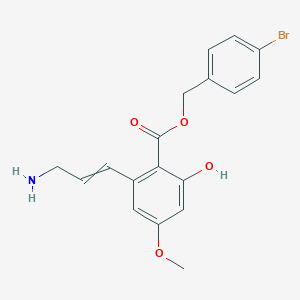 molecular formula C18H18BrNO4 B1413664 (E)-4-bromobenzyl 2-(3-aminoprop-1-en-1-yl)-6-hydroxy-4-methoxybenzoate CAS No. 1638205-16-9