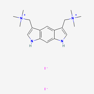 molecular formula C18H28I2N4 B14136691 3,5-Bis(dimethylaminomethyl)-1H,7H-pyrrolo(3,2-f)indole dimethiodide CAS No. 84905-61-3