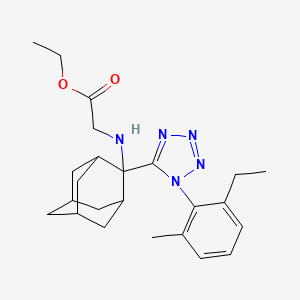 molecular formula C24H33N5O2 B14136694 N-[2-[1-(2-Ethyl-6-methylphenyl)-1H-tetrazol-5-yl]tricyclo[3.3.1.13,7]dec-2-yl]glycine ethyl ester CAS No. 954239-83-9