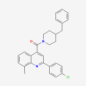 (4-Benzylpiperidin-1-yl)[2-(4-chlorophenyl)-8-methylquinolin-4-yl]methanone