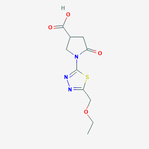 molecular formula C10H13N3O4S B1413673 1-[5-(乙氧甲基)-1,3,4-噻二唑-2-基]-5-氧代吡咯烷-3-羧酸 CAS No. 2173108-95-5
