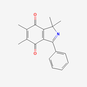 molecular formula C18H17NO2 B14136733 1,1,5,6-Tetramethyl-3-phenyl-1H-isoindole-4,7-dione CAS No. 89207-92-1