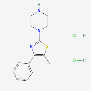 molecular formula C14H19Cl2N3S B1413675 1-(5-Methyl-4-phenyl-1,3-thiazol-2-yl)piperazine dihydrochloride CAS No. 2108840-55-5
