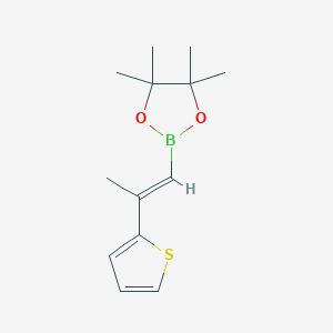 (E)-4,4,5,5-Tetramethyl-2-(2-(thiophen-2-yl)prop-1-en-1-yl)-1,3,2-dioxaborolane