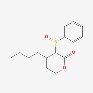 molecular formula C15H20O3S B14136765 3-(Benzenesulfinyl)-4-butyloxan-2-one CAS No. 89030-37-5