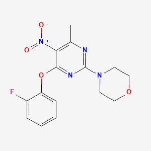 molecular formula C15H15FN4O4 B14136809 4-[4-(2-Fluorophenoxy)-6-methyl-5-nitropyrimidin-2-yl]morpholine CAS No. 552285-47-9