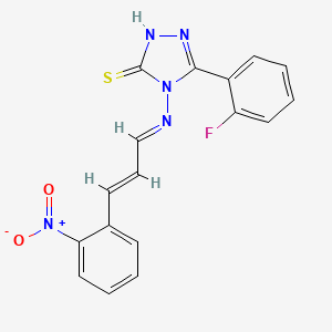 3-(2-fluorophenyl)-4-[[(E)-3-(2-nitrophenyl)prop-2-enylidene]amino]-1H-1,2,4-triazole-5-thione