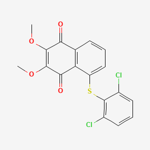 molecular formula C18H12Cl2O4S B14136841 5-[(2,6-Dichlorophenyl)sulfanyl]-2,3-dimethoxynaphthalene-1,4-dione CAS No. 89226-98-2