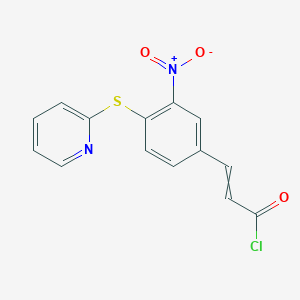 molecular formula C14H9ClN2O3S B1413688 3-(3-Nitro-4-pyridin-2-ylsulfanylphenyl)prop-2-enoyl chloride CAS No. 1424898-45-2
