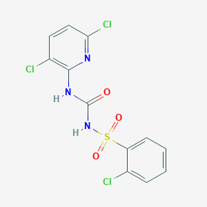 molecular formula C12H8Cl3N3O3S B14136882 2-chloro-N-[(3,6-dichloropyridin-2-yl)carbamoyl]benzenesulfonamide CAS No. 400841-01-2