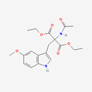 molecular formula C19H24N2O6 B14136892 Propanedioic acid, (acetylamino)((5-methoxy-1H-indol-3-yl)methyl)-, diethyl ester CAS No. 54744-69-3