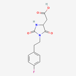 {1-[2-(4-Fluorophenyl)ethyl]-2,5-dioxoimidazolidin-4-yl}acetic acid