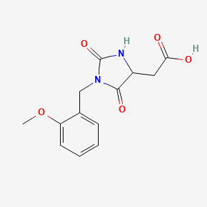 molecular formula C13H14N2O5 B1413691 [1-(2-Methoxybenzyl)-2,5-dioxoimidazolidin-4-yl]acetic acid CAS No. 2173083-45-7