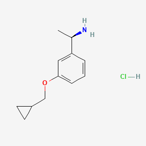 molecular formula C12H18ClNO B1413692 (R)-1-(3-(环丙基甲氧基)苯基)乙胺盐酸盐 CAS No. 1198223-50-5