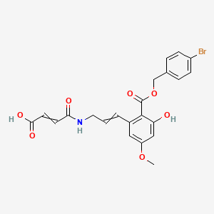 (Z)-4-(((E)-3-(2-(((4-bromobenzyl)oxy)carbonyl)-3-hydroxy-5-methoxyphenyl)allyl)amino)-4-oxobut-2-enoic acid