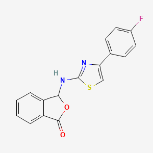 molecular formula C17H11FN2O2S B14136963 3-[[4-(4-fluorophenyl)-1,3-thiazol-2-yl]amino]-3H-2-benzofuran-1-one CAS No. 684238-80-0