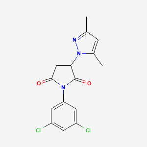 molecular formula C15H13Cl2N3O2 B14136977 1-(3,5-Dichlorophenyl)-3-(3,5-dimethylpyrazol-1-yl)pyrrolidine-2,5-dione CAS No. 161958-05-0