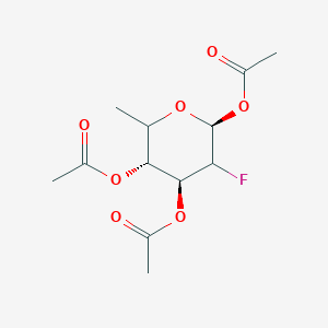 molecular formula C12H17FO7 B1413701 [(3R,4s,6s)-4,6-diacetoxy-5-fluoro-2-methyl-tetrahydropyran-3-yl] acetate CAS No. 74554-12-4